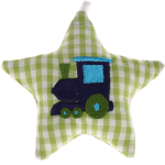 Stellina in tessuto con locomotiva – Verde