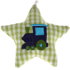 Stellina in tessuto con locomotiva – Verde