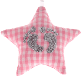 Stellina in tessuto con ''Piedini bebè'' – Rosa