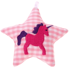 Stellina in tessuto con unicorno – Rosa