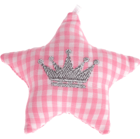 Stellina in tessuto con corona – Rosa