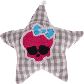 Stellina in tessuto con teschio – Grigio