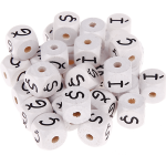 Weiße Geprägte Buchstabenwürfel 10 mm - Türkisch