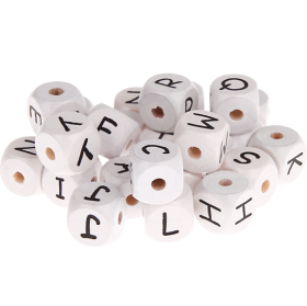 Dadi bianchi con lettere ad incavo 10 mm