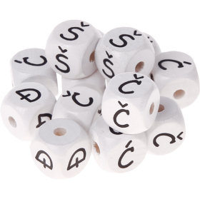 Dadi bianchi con lettere ad incavo 10 mm - Croato