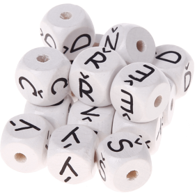 Dadi bianchi con lettere ad incavo 10 mm - Ceco