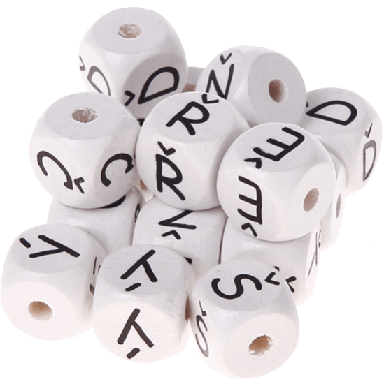 Dadi bianchi con lettere ad incavo 10 mm - Ceco