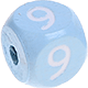 Dadi azzurro bambino con lettere ad incavo 10 mm : 9