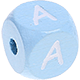 Dadi azzurro bambino con lettere ad incavo 10 mm : A