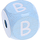 Dadi azzurro bambino con lettere ad incavo 10 mm : B