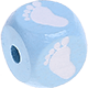 Dadi azzurro bambino con lettere ad incavo 10 mm - Immagini : bambino piede