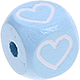 Dadi azzurro bambino con lettere ad incavo 10 mm - Immagini : cuore aperto