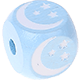 Dadi azzurro bambino con lettere ad incavo 10 mm - Immagini : Luna