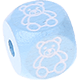 Dadi azzurro bambino con lettere ad incavo 10 mm - Immagini : orso