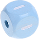 Dadi azzurro bambino con lettere ad incavo 10 mm : Trattino