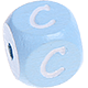 Dadi azzurro bambino con lettere ad incavo 10 mm : C