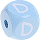 Dadi azzurro bambino con lettere ad incavo 10 mm : D