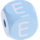 Dadi azzurro bambino con lettere ad incavo 10 mm : E