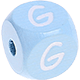 Dadi azzurro bambino con lettere ad incavo 10 mm : G