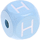 Dadi azzurro bambino con lettere ad incavo 10 mm : H