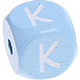 Dadi azzurro bambino con lettere ad incavo 10 mm : K