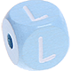 Dadi azzurro bambino con lettere ad incavo 10 mm : L