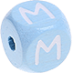 Dadi azzurro bambino con lettere ad incavo 10 mm : M