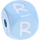 Dadi azzurro bambino con lettere ad incavo 10 mm : R