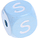 Dadi azzurro bambino con lettere ad incavo 10 mm : S