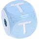 Dadi azzurro bambino con lettere ad incavo 10 mm : T