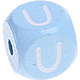 Dadi azzurro bambino con lettere ad incavo 10 mm : U