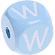 Dadi azzurro bambino con lettere ad incavo 10 mm : W