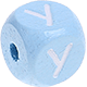 Dadi azzurro bambino con lettere ad incavo 10 mm : Y
