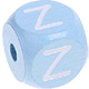 Dadi azzurro bambino con lettere ad incavo 10 mm : Z