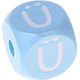 Dadi azzurro bambino con lettere ad incavo 10 mm : Ü
