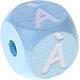 Dadi azzurro bambino con lettere ad incavo 10 mm - Francese : À