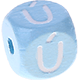 Dadi azzurro bambino con lettere ad incavo 10 mm - Portoghese : Ú