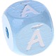 Dadi azzurro bambino con lettere ad incavo 10 mm - Lettone : Ā