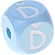 Dadi azzurro bambino con lettere ad incavo 10 mm - Ceco : Ď