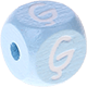 Dadi azzurro bambino con lettere ad incavo 10 mm - Lettone : Ģ