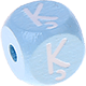 Dadi azzurro bambino con lettere ad incavo 10 mm - Lettone : Ķ
