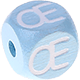 Dadi azzurro bambino con lettere ad incavo 10 mm - Francese : Œ