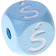 Dadi azzurro bambino con lettere ad incavo 10 mm - Polacco : Ś