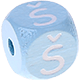 Dadi azzurro bambino con lettere ad incavo 10 mm - Lituano : Š
