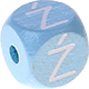 Dadi azzurro bambino con lettere ad incavo 10 mm - Polacco : Ź