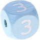 Dadi azzurro bambino con lettere ad incavo 10 mm - Russo : З