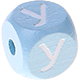 Dadi azzurro bambino con lettere ad incavo 10 mm - Russo : У