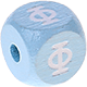 Dadi azzurro bambino con lettere ad incavo 10 mm - Greco : Φ