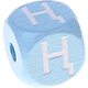 Dadi azzurro bambino con lettere ad incavo 10 mm - Kazako : Ң