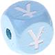 Dadi azzurro bambino con lettere ad incavo 10 mm - Kazako : Ұ